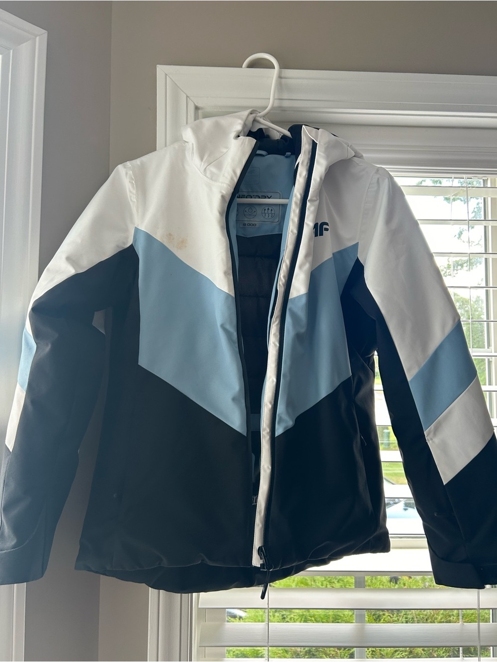 4f Kids' Blue White Black Colorblock Ski Jacket